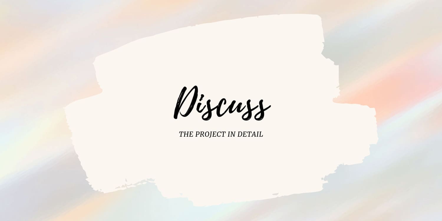 DISCUSS THE PROJECT IN DETAIL WITH THE ILLUSTRATOR