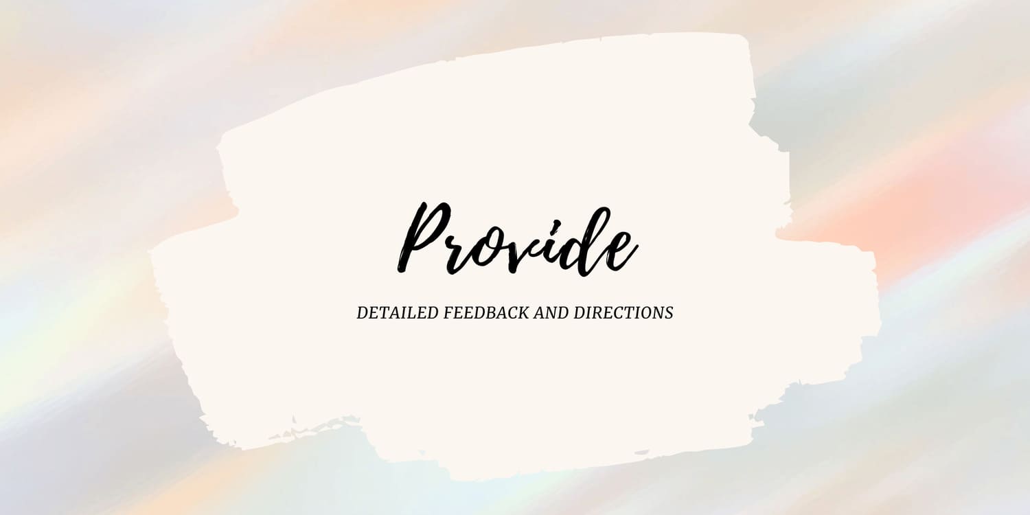PROVIDE DETAILED FEEDBACK AND DIRECTIONS TO YOUR ILLUSTRATOR