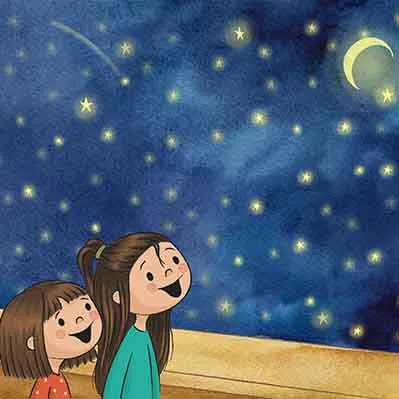 Children's book cover design with custom character illustrations