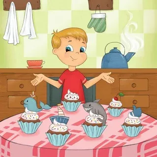 Matias Makes Cupcakes — children's book illustration by Fairy Tale Publishing